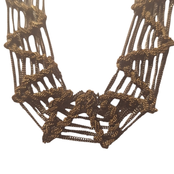 Talbots Necklace Multi Strand Gun Metal Long Chain Knotted Design Gothic NWT - Picture 6 of 9